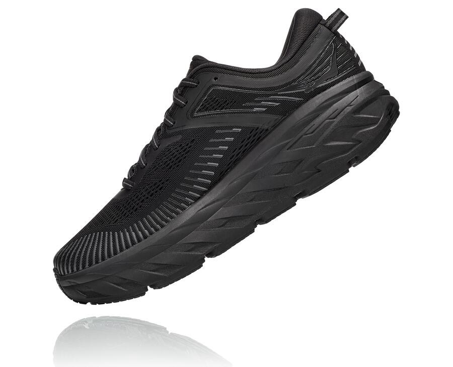 Tenis Hoka One One Hombre Negros - Bondi 7 - XRJM60734